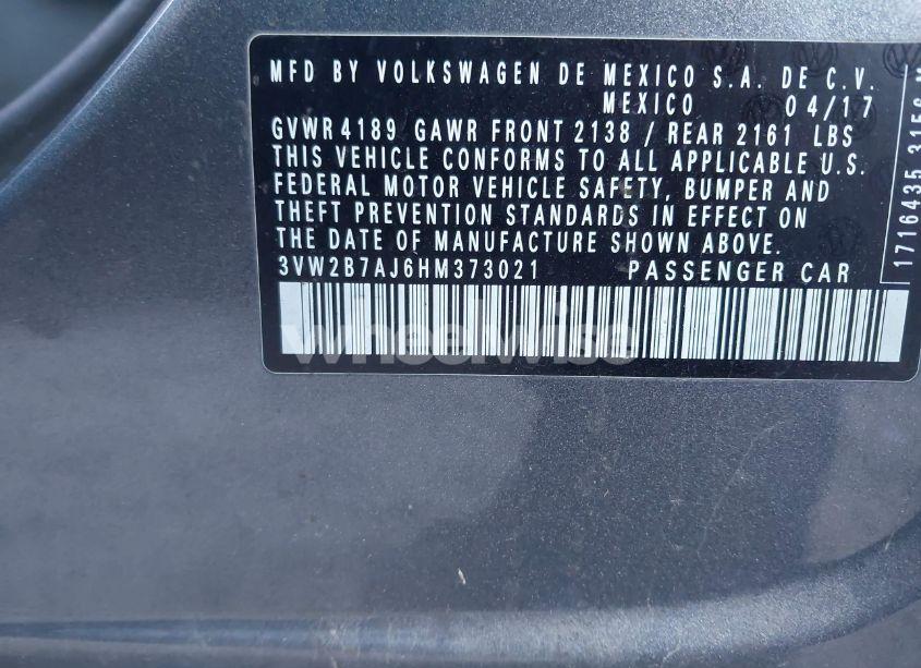 Photo 9 of 2017 Volkswagen Jetta 1.4T S (VIN 3VW2B7AJ6HM373021)