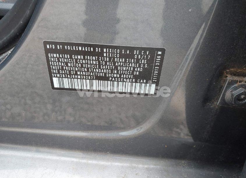 Photo 9 of 2017 Volkswagen Jetta 1.4T S (VIN 3VW2B7AJ6HM392877)