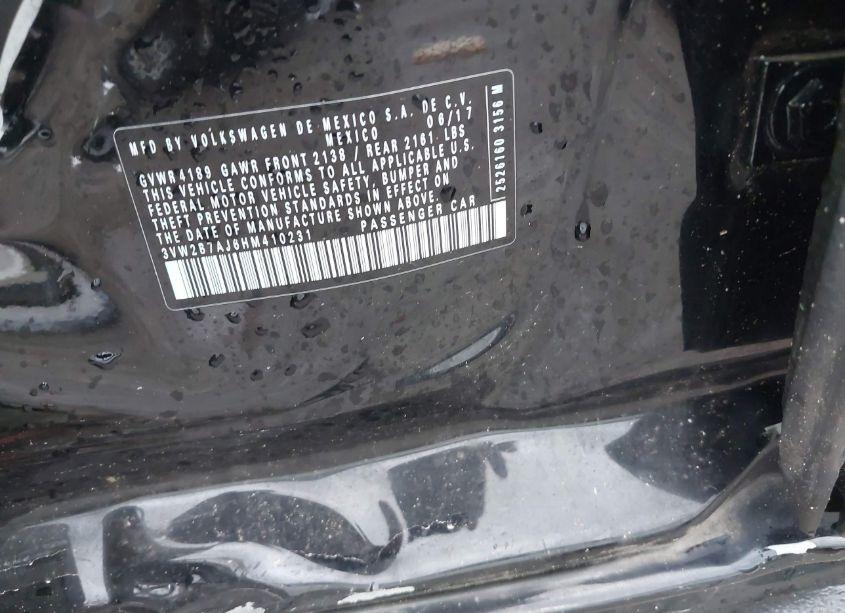 Photo 9 of 2017 Volkswagen Jetta 1.4T S (VIN 3VW2B7AJ6HM410231)