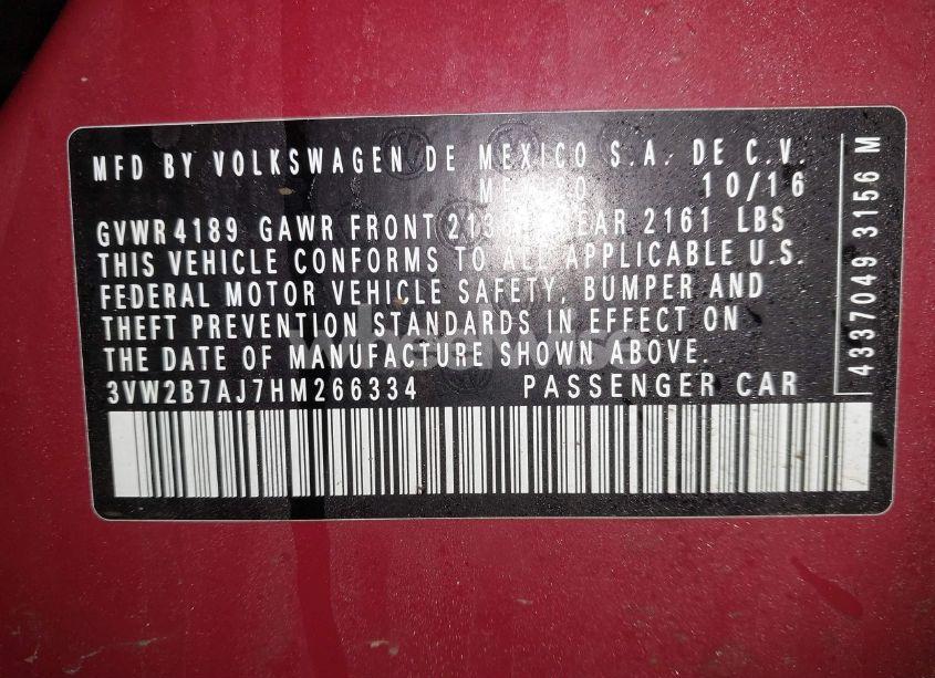 Photo 9 of 2017 Volkswagen Jetta 1.4T S (VIN 3VW2B7AJ7HM266334)
