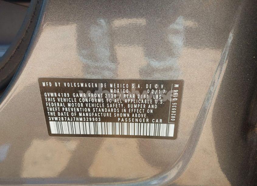 Photo 9 of 2017 Volkswagen Jetta 1.4T S (VIN 3VW2B7AJ7HM329903)