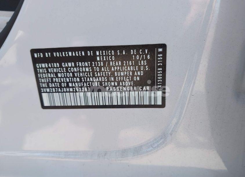 Photo 9 of 2017 Volkswagen Jetta 1.4T S (VIN 3VW2B7AJ8HM253267)