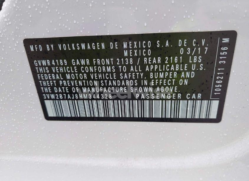 Photo 9 of 2017 Volkswagen Jetta 1.4T S (VIN 3VW2B7AJ8HM344328)