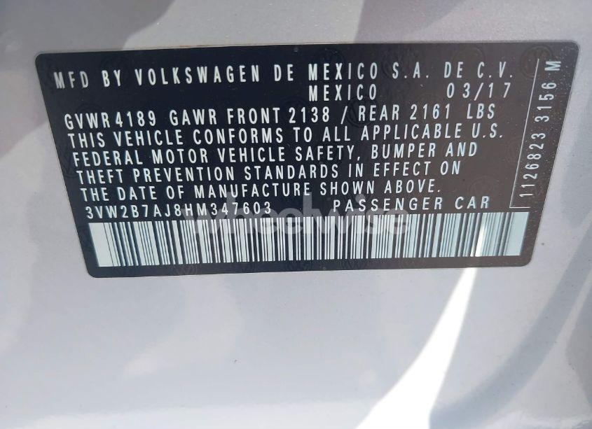 Photo 9 of 2017 Volkswagen Jetta 1.4T S (VIN 3VW2B7AJ8HM347603)