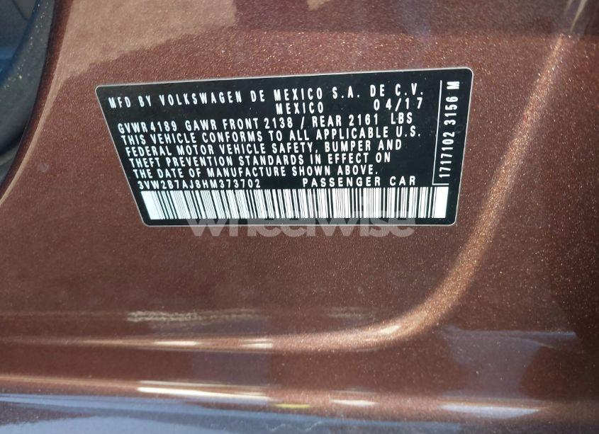 Photo 9 of 2017 Volkswagen Jetta (VIN 3VW2B7AJ8HM373702)