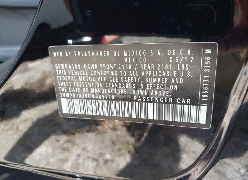 Photo 9 of 2017 Volkswagen Jetta 1.4T S (VIN 3VW2B7AJ8HM385770)
