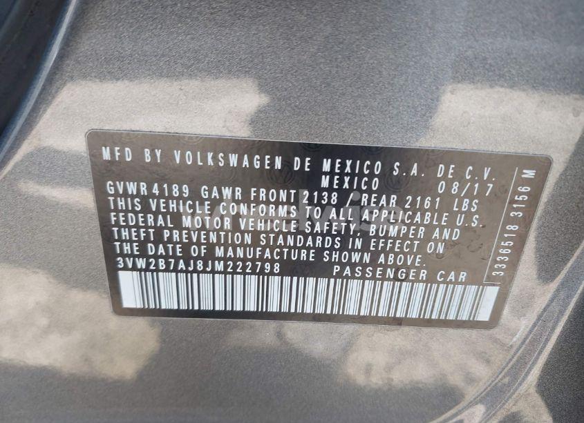 Photo 9 of 2018 Volkswagen Jetta 1.4T S (VIN 3VW2B7AJ8JM222798)