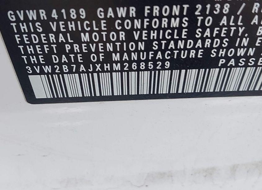 Photo 9 of 2017 Volkswagen Jetta 1.4T S (VIN 3VW2B7AJXHM268529)