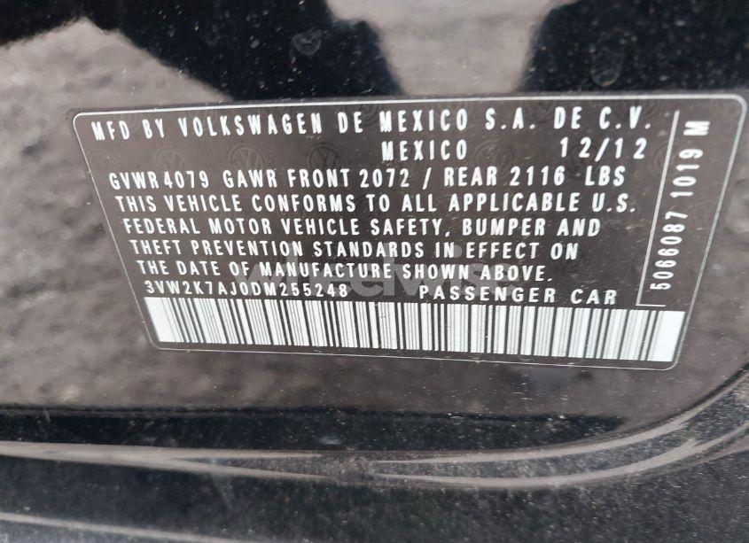 Photo 9 of 2013 Volkswagen Jetta 2.0L S (VIN 3VW2K7AJ0DM255248)