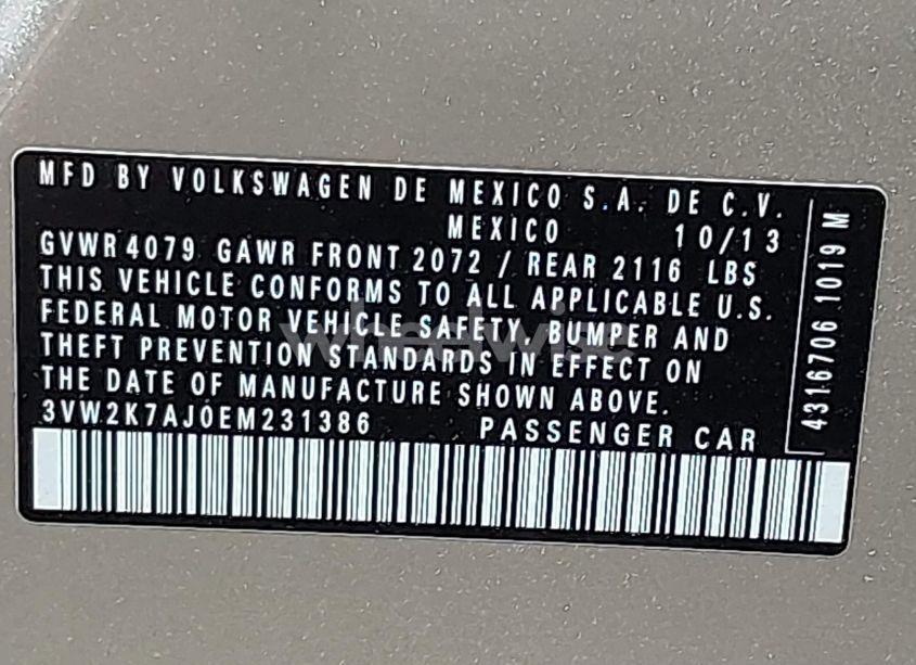 Photo 9 of 2014 Volkswagen Jetta 2.0L S (VIN 3VW2K7AJ0EM231386)