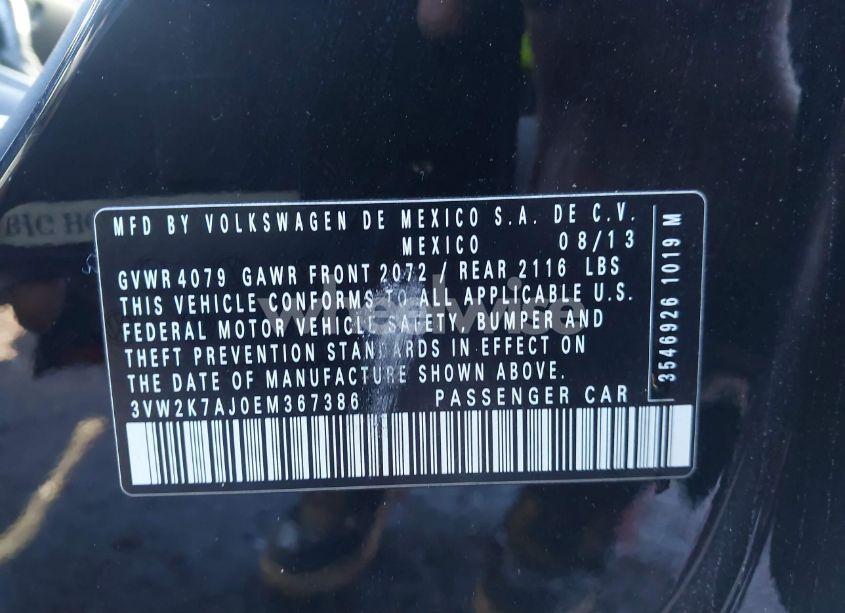 Photo 9 of 2014 Volkswagen Jetta 2.0L S (VIN 3VW2K7AJ0EM367386)