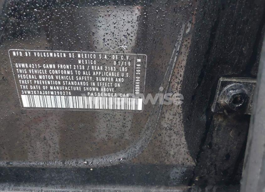 Photo 9 of 2015 Volkswagen Jetta 2.0L S (VIN 3VW2K7AJ0FM290276)