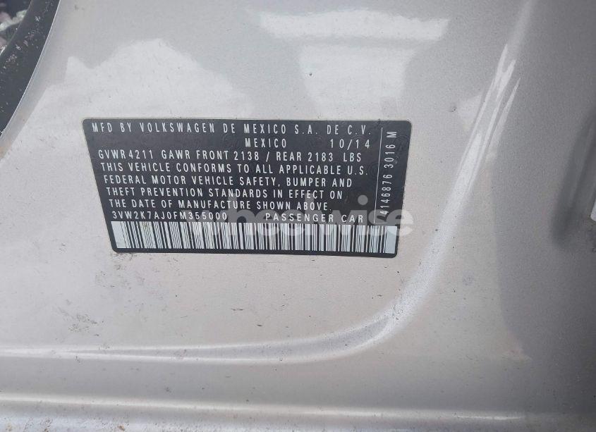 Photo 9 of 2015 Volkswagen Jetta 2.0L S (VIN 3VW2K7AJ0FM355000)