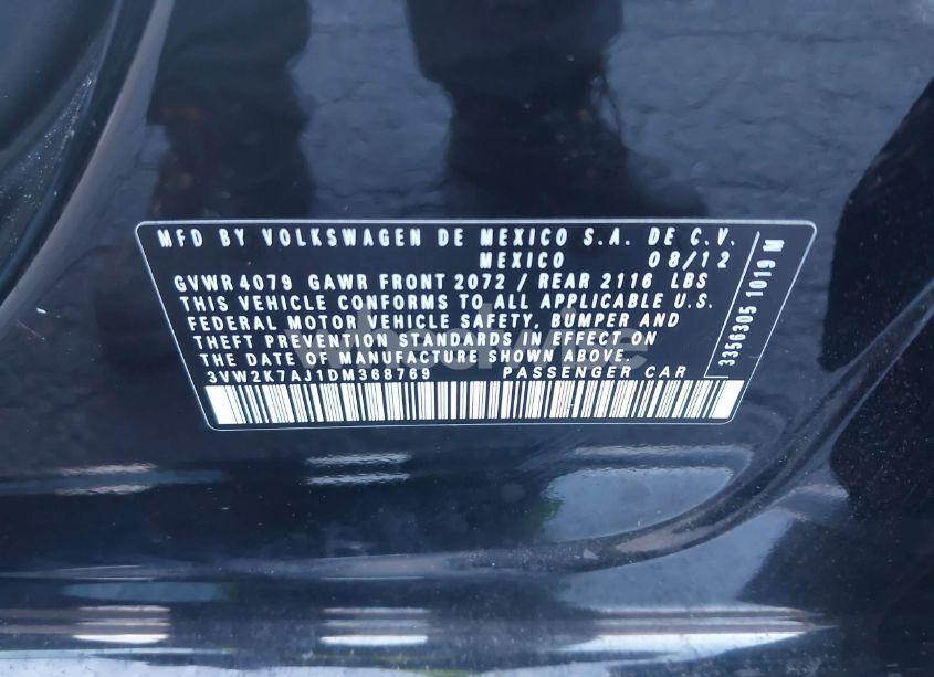 Photo 9 of 2013 Volkswagen Jetta 2.0L S (VIN 3VW2K7AJ1DM368769)