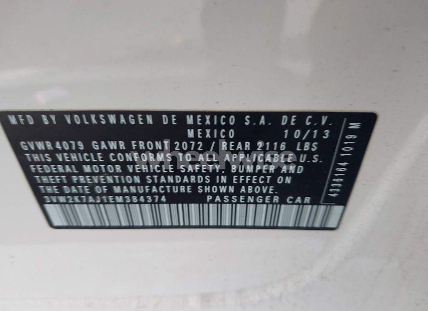 Photo 9 of 2014 Volkswagen Jetta 2.0L S (VIN 3VW2K7AJ1EM384374)