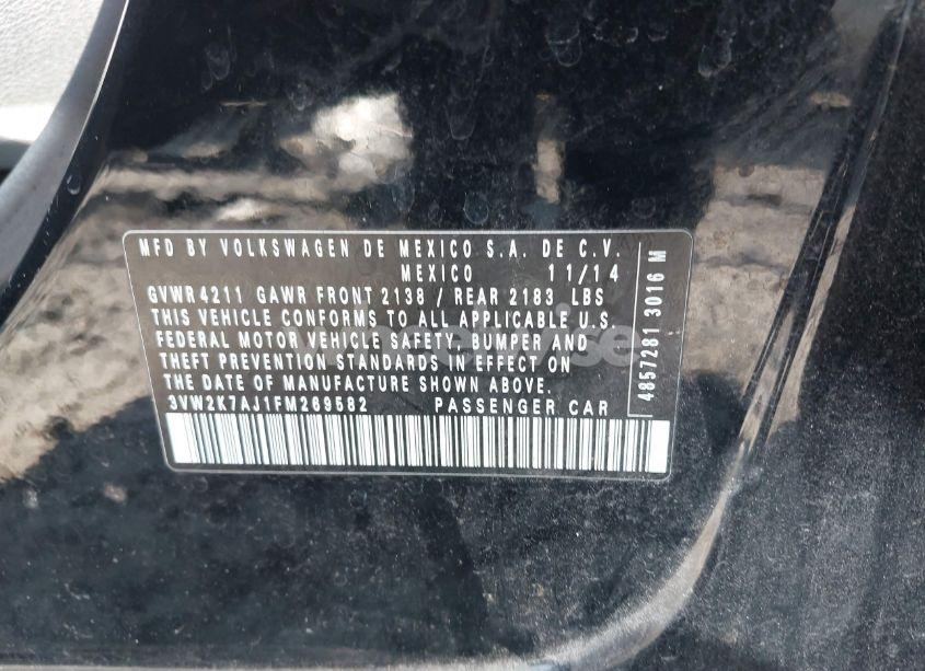 Photo 9 of 2015 Volkswagen Jetta 2.0L S (VIN 3VW2K7AJ1FM269582)