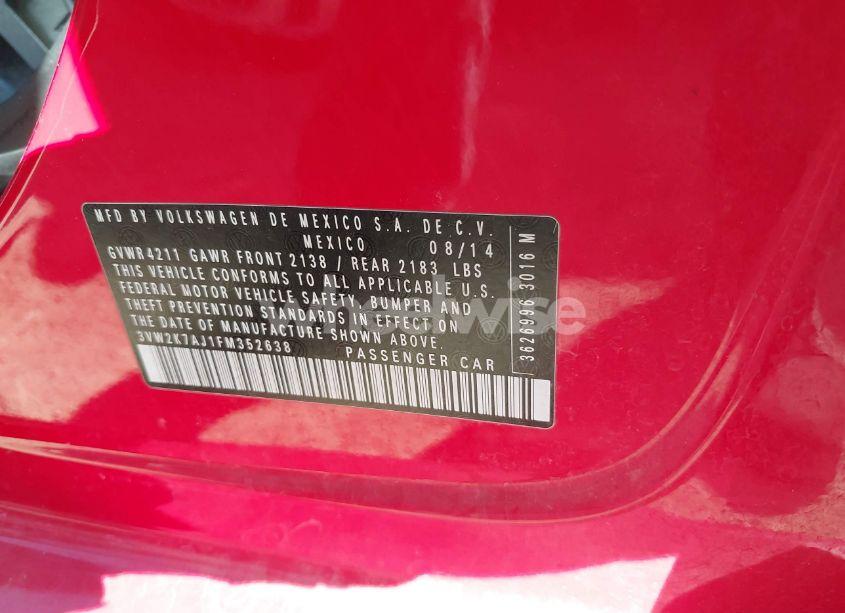 Photo 9 of 2015 Volkswagen Jetta 2.0L S (VIN 3VW2K7AJ1FM352638)