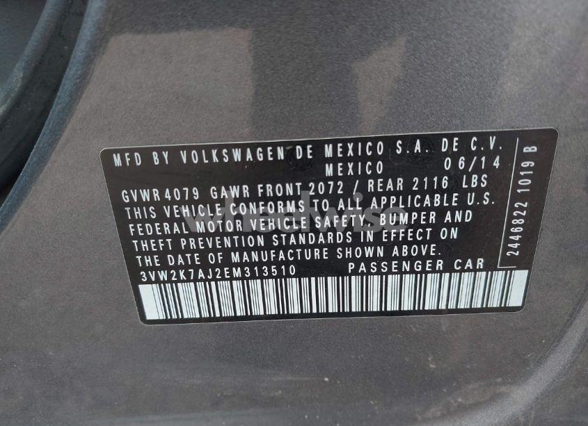 Photo 9 of 2014 Volkswagen Jetta 2.0L S (VIN 3VW2K7AJ2EM313510)