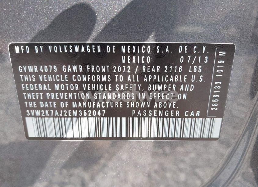 Photo 9 of 2014 Volkswagen Jetta 2.0L S (VIN 3VW2K7AJ2EM352047)