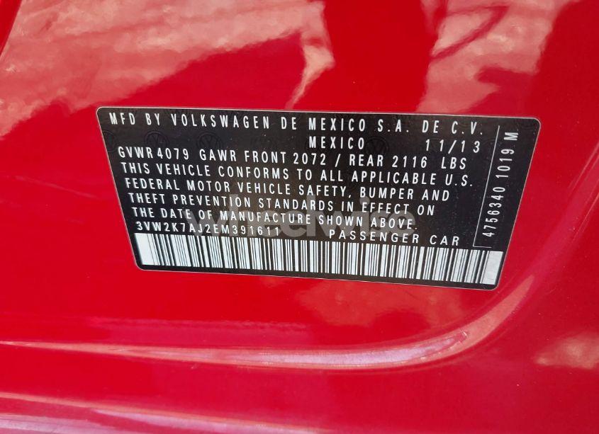 Photo 9 of 2014 Volkswagen Jetta 2.0L S (VIN 3VW2K7AJ2EM391611)