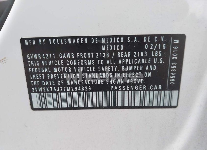 Photo 9 of 2015 Volkswagen Jetta 2.0L S (VIN 3VW2K7AJ2FM294829)