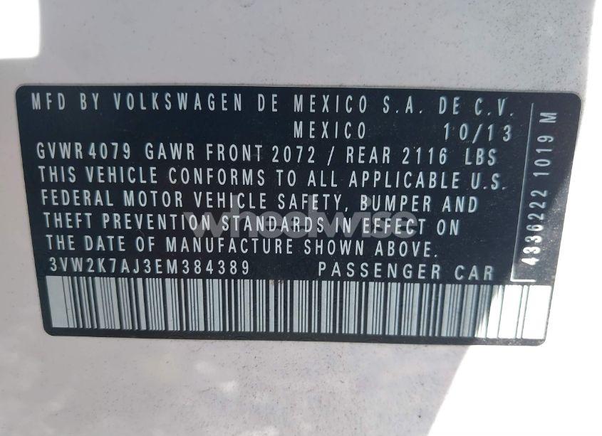 Photo 9 of 2014 Volkswagen Jetta 2.0L S (VIN 3VW2K7AJ3EM384389)