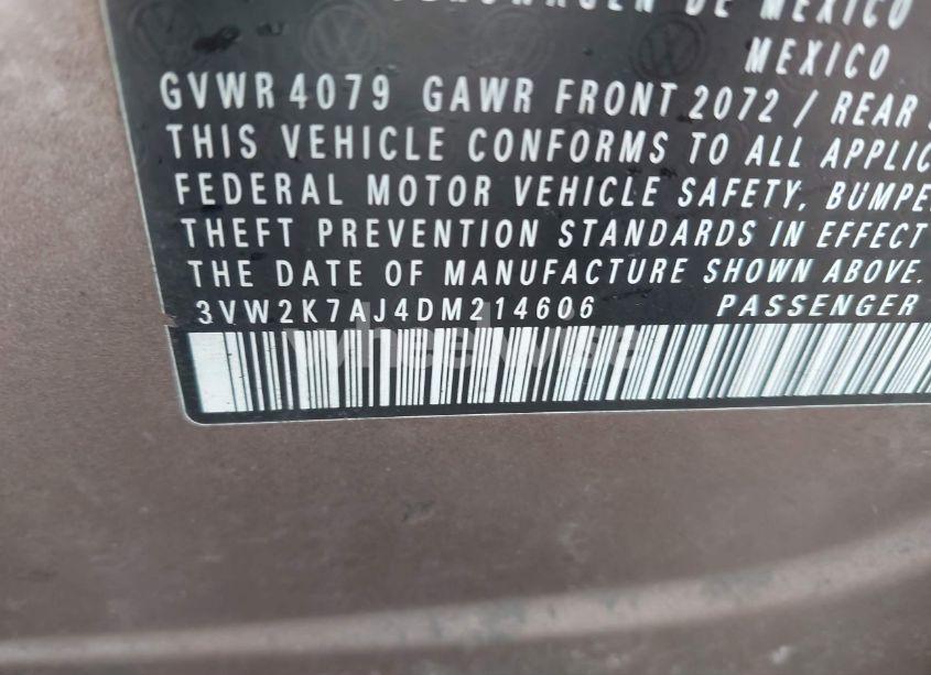 Photo 9 of 2013 Volkswagen Jetta 2.0L S (VIN 3VW2K7AJ4DM214606)