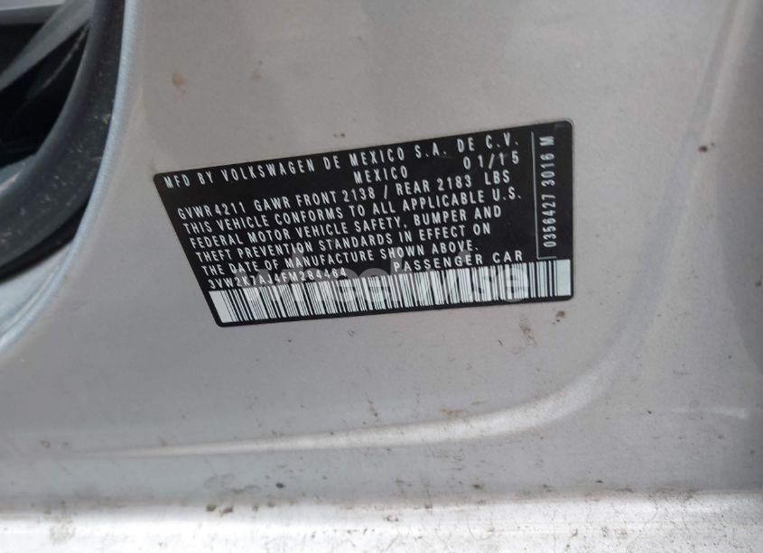 Photo 9 of 2015 Volkswagen Jetta 2.0L S (VIN 3VW2K7AJ4FM284464)