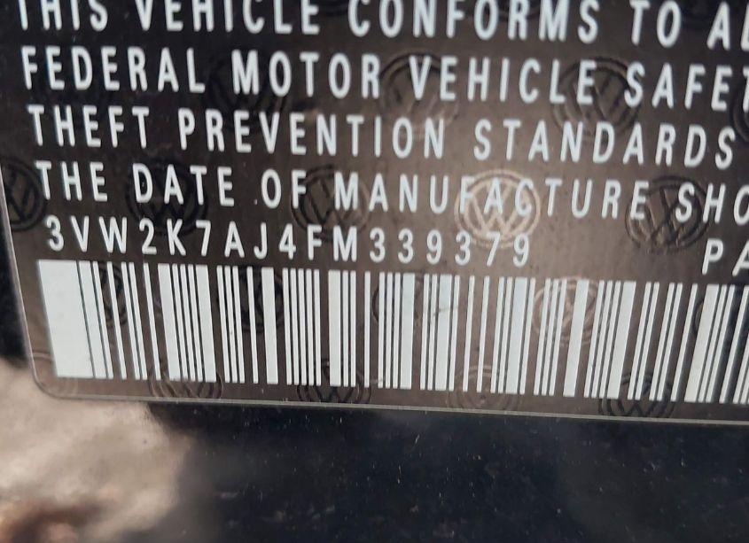 Photo 9 of 2015 Volkswagen Jetta 2.0L S (VIN 3VW2K7AJ4FM339379)