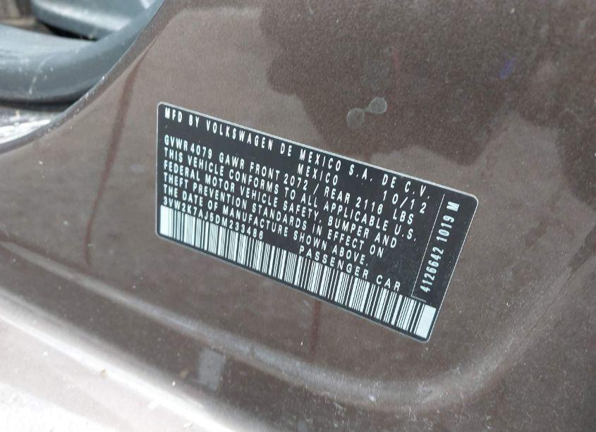 Photo 9 of 2013 Volkswagen Jetta 2.0L S (VIN 3VW2K7AJ5DM233486)