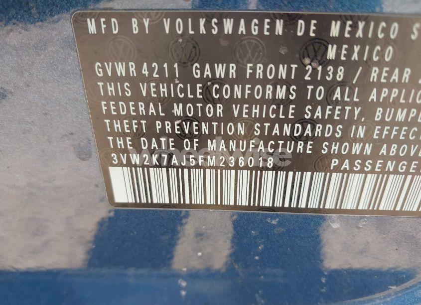 Photo 9 of 2015 Volkswagen Jetta 2.0L S (VIN 3VW2K7AJ5FM236018)