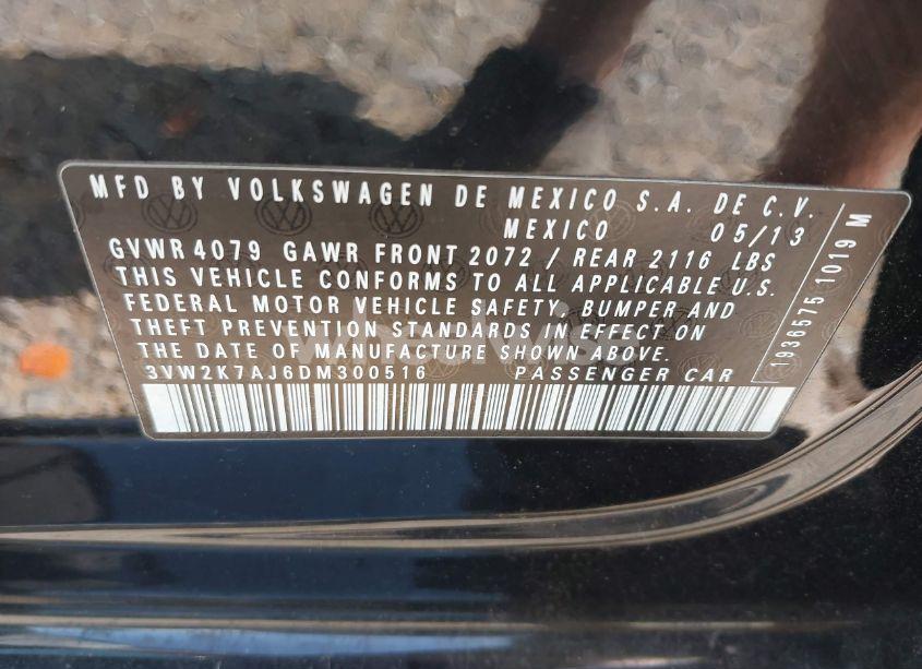 Photo 9 of 2013 Volkswagen Jetta 2.0L S (VIN 3VW2K7AJ6DM300516)