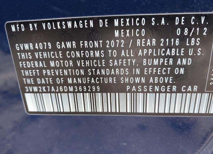 Photo 9 of 2013 Volkswagen Jetta 2.0L S (VIN 3VW2K7AJ6DM369299)