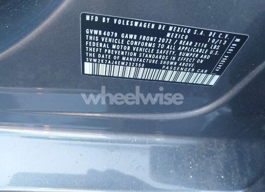 Photo 9 of 2014 Volkswagen Jetta 2.0L S (VIN 3VW2K7AJ6EM232350)