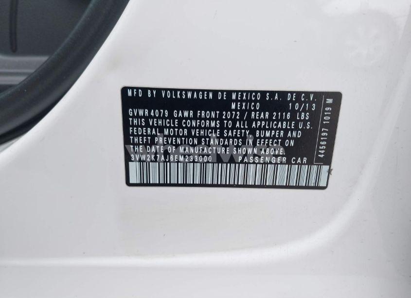 Photo 9 of 2014 Volkswagen Jetta 2.0L S (VIN 3VW2K7AJ6EM233000)