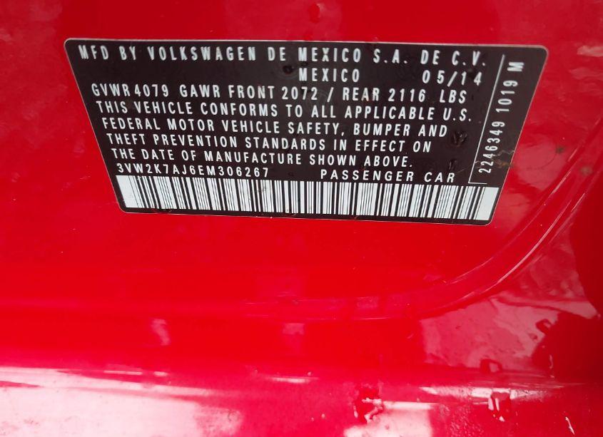 Photo 9 of 2014 Volkswagen Jetta 2.0L S (VIN 3VW2K7AJ6EM306267)