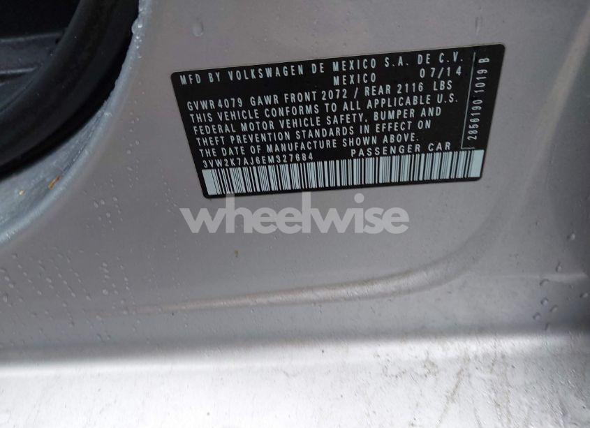 Photo 9 of 2014 Volkswagen Jetta 2.0L S (VIN 3VW2K7AJ6EM327684)