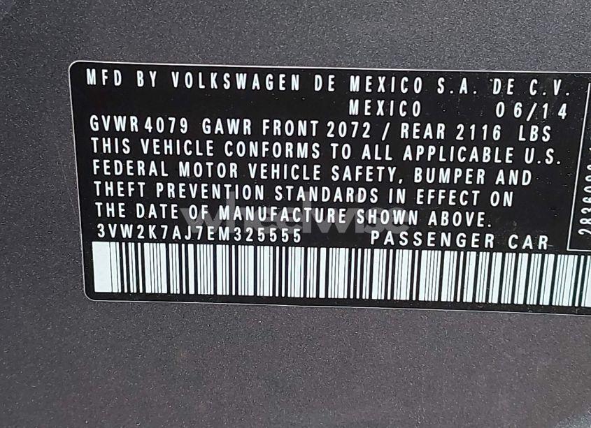 Photo 9 of 2014 Volkswagen Jetta 2.0L S (VIN 3VW2K7AJ7EM325555)