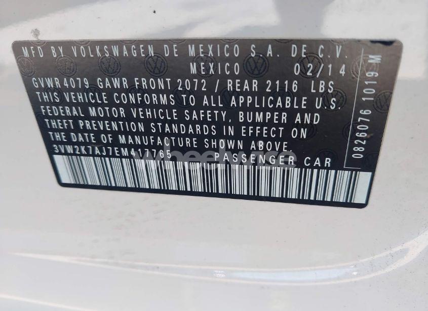 Photo 9 of 2014 Volkswagen Jetta 2.0L S (VIN 3VW2K7AJ7EM417765)