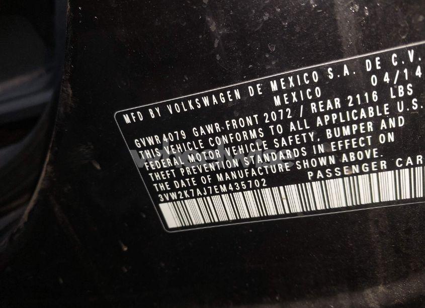 Photo 9 of 2014 Volkswagen Jetta 2.0L S (VIN 3VW2K7AJ7EM435702)