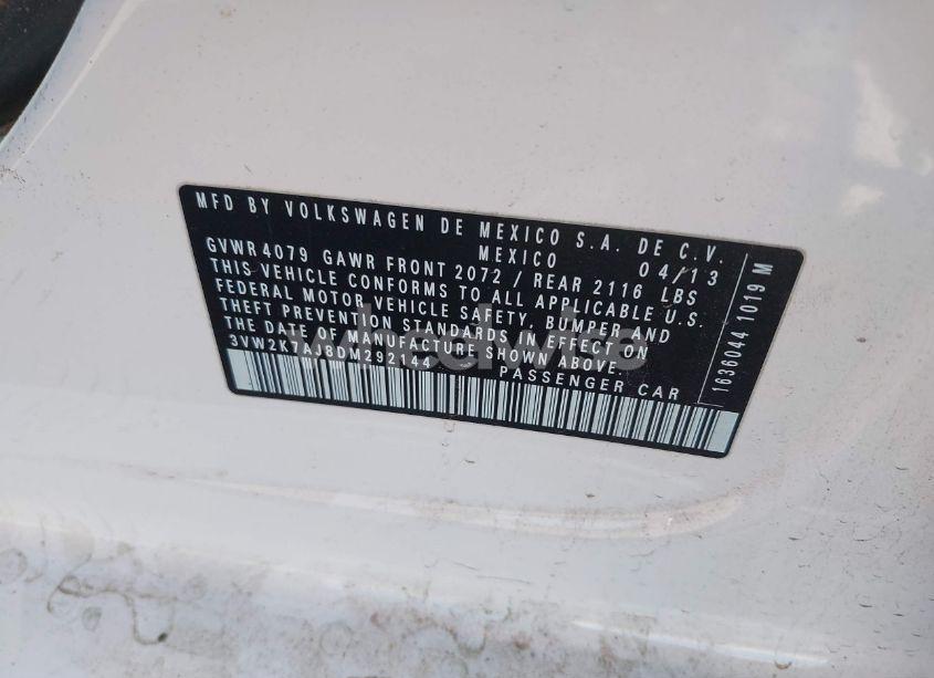 Photo 9 of 2013 Volkswagen Jetta 2.0L S (VIN 3VW2K7AJ8DM292144)