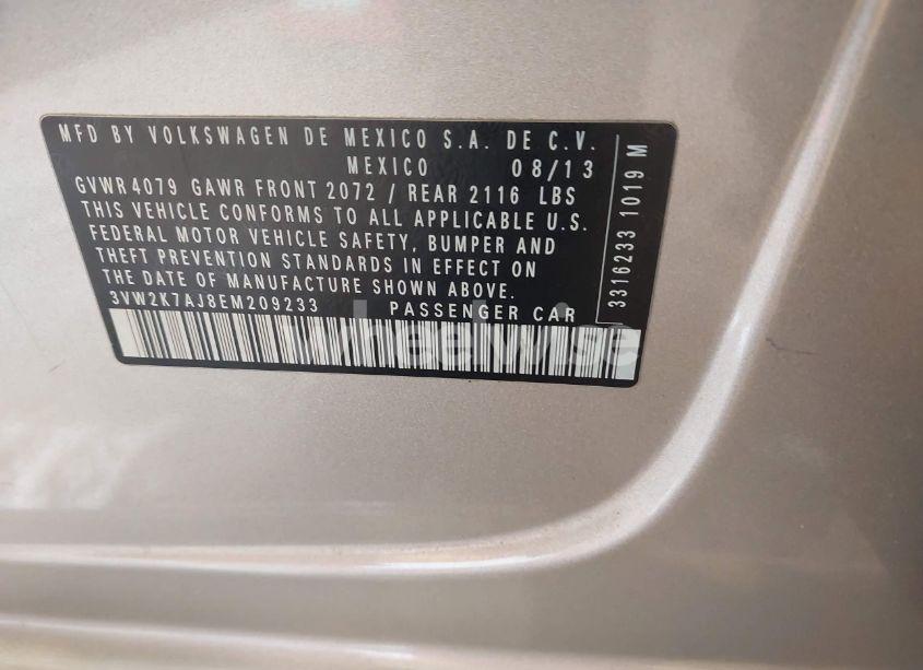 Photo 9 of 2014 Volkswagen Jetta 2.0L S (VIN 3VW2K7AJ8EM209233)