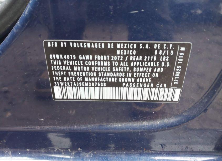 Photo 8 of 2014 Volkswagen Jetta 2.0L S (VIN 3VW2K7AJ9EM207538)