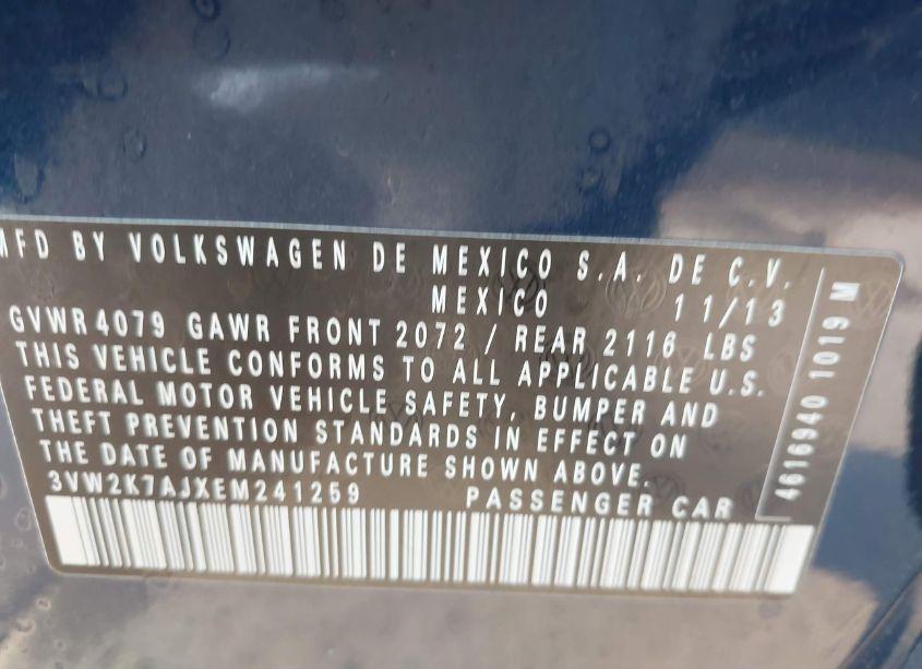 Photo 9 of 2014 Volkswagen Jetta 2.0L S (VIN 3VW2K7AJXEM241259)