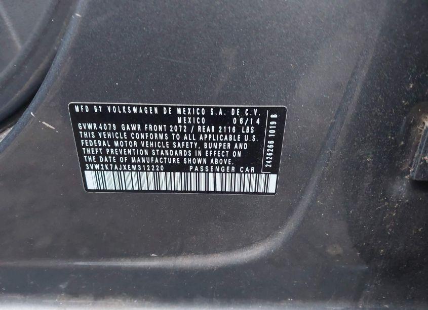 Photo 9 of 2014 Volkswagen Jetta 2.0L S (VIN 3VW2K7AJXEM312220)