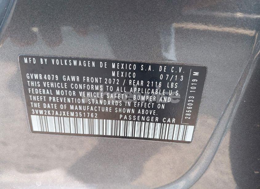 Photo 9 of 2014 Volkswagen Jetta 2.0L S (VIN 3VW2K7AJXEM351762)