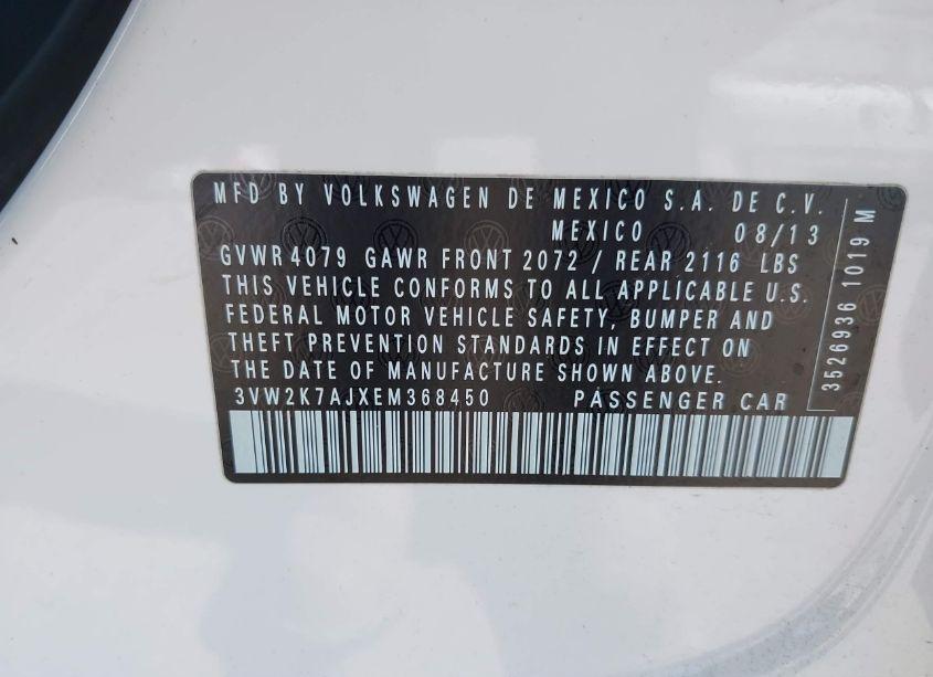 Photo 9 of 2014 Volkswagen Jetta 2.0L S (VIN 3VW2K7AJXEM368450)