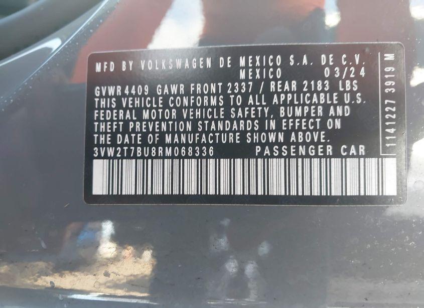 Photo 9 of 2024 Volkswagen Jetta GLI 2.0T AUTOBAHN (VIN 3VW2T7BU8RM068336)