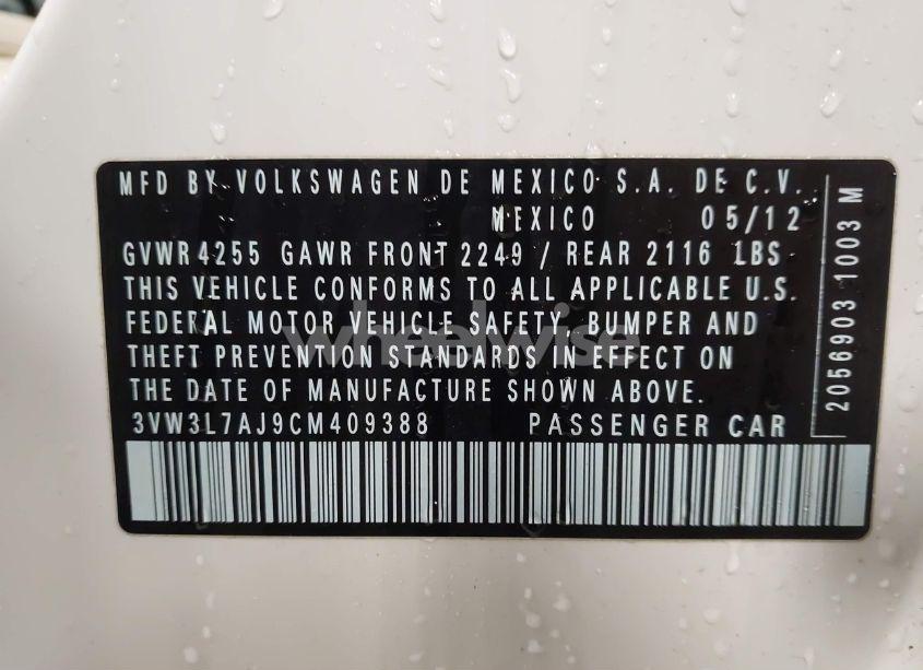 Photo 9 of 2012 Volkswagen Jetta 2.0L TDI (VIN 3VW3L7AJ9CM409388)