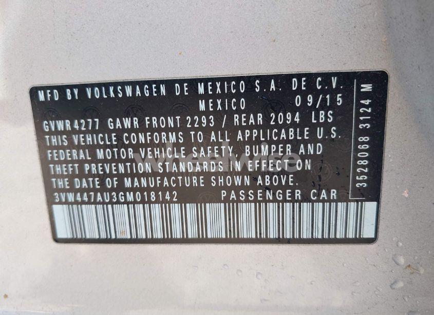 Photo 9 of 2016 Volkswagen Golf GTI AUTOBAHN W/PERFORMANCE PACKAGE 4-DOOR (VIN 3VW447AU3GM018142)